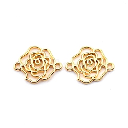 Baroque Style Zinc Alloy Connector Charms, Cadmium Free & Lead Free, Flower, Light Gold, 17x13.5x1mm, Hole: 1.2mm(FIND-TAC0015-09LG)