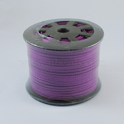 Faux Suede Cord, Faux Suede Lace, with Gold Dust, Blue Violet, 3x1mm, about 100yards/roll(300 feet/roll)(LW-S014-5)
