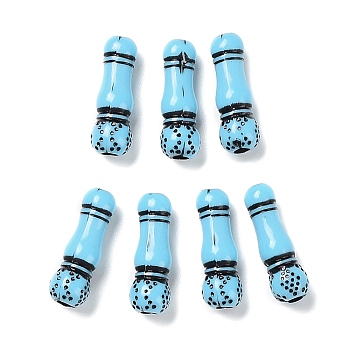 Opaque Acrylic Beads, Bamboo, Light Sky Blue, 21.5x7mm, Hole: 2.5mm, about 1020pcs/500g