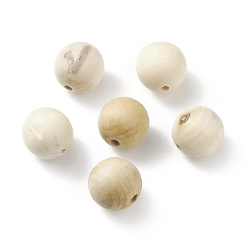 (Defective Closeout Sale: Crack/Marking) Unfinished Wood Beads, Natural Wooden Beads, PapayaWhip, 34~35mm, Hole: 7mm