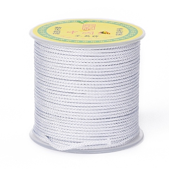 Polyester Braided Cord for Jewelry Making, Light Grey, 2mm, about 27.34 yards(25m)/roll