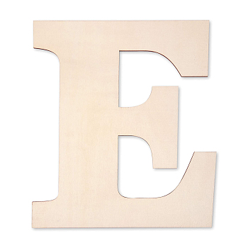 Letter Unfinished Wood Blank Cutouts, for DIY Crafts, Wedding, Home Decoration and Paint, Letter.E, 30x24x0.3cm