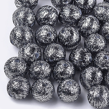 13mm Gray Round Polyester Beads