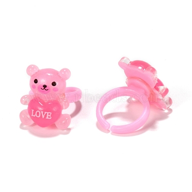 Cute Children's Day Jewelry Plastic Kids Rings for Girls(RJEW-S016-M2)-4