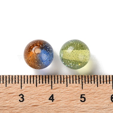 Gradient Color Transparent Resin Beads with Gold Foil(RESI-A035-10B)-3