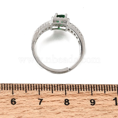 Brass Micro Pave Clear Cubic Zirconia Cuff Open Rings(CU-CBA5C10-14P)-5