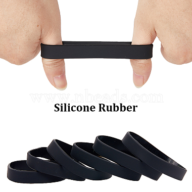 Flat Plain Silicone Cord Bracelet for Men Women(BJEW-WH0016-32I)-6