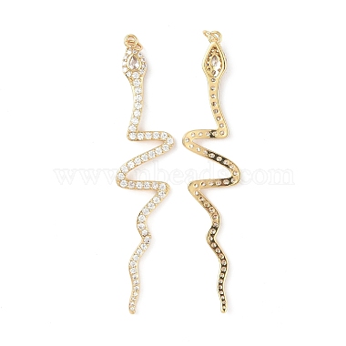 Real 18K Gold Plated Clear Snake Brass+Cubic Zirconia Big Pendants