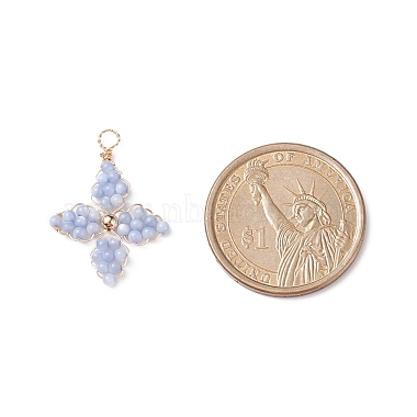 2 pièces 2 couleurs pendentifs en perles de coquille d'eau douce naturelle teintes(PALLOY-JF01910)-3