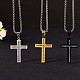 Titanium Steel Cross with Philippians 4:13 Pendant Necklace(JN1050B)-5
