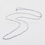 Anti-Tarnish Rhodium Plated 925 Sterling Silver Chain Necklaces, with Spring Ring Clasps, with 925 Stamp, Platinum, 18 inch(45cm)(STER-F039-12P)