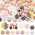 94Pcs 12 Style Food Grade Eco-Friendly Silicone Focal Beads, Mixed Shape, Mixed Color, 15~27x15~30x7~15mm, Hole: 2.5~3.5mm, 12 style/set(SIL-SC0002-73)