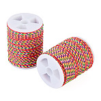 2 Rolls Multi-Color Decorative Nylon Twisted Cord, Nylon Rope String, for Home Decoration, Embellish Costumes, Bag Drawstrings, Colorful, 2mm, about 4.37 yards(4m)/roll(NWIR-TADJ0001-04B)