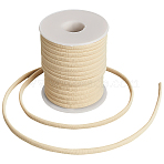 1 Roll Soft Nylon Braided Cord, Elastic Piping Cord Trim, Navajo White, 5x3mm, about 21.87 yards(20m)/roll(NWIR-SP0001-04G)
