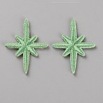 Cloth Star Self-adhesion Embroidery Sew on Appliques, Sewing Craft Decoration, Dark Sea Green, 32x24.5x2mm(PATC-G001-01A)