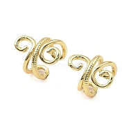 Rack Plating Brass Wire Wrap Cuff Earrings, Long-Lasting Plated, Lead Free & Cadmium Free, Real 18K Gold Plated, 12.5x16x13mm(KK-B077-36G)