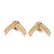 Alloy Wheat Shape Brooch Pin, Fashion Badge for Clothes Shawl, Golden, 18x29x1.5mm, Pin: 1mm(JEWB-WH0028-10G)