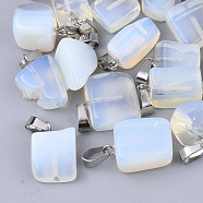 Opalite Pendants, with Stainless Steel Snap On Bails, Nuggets, 15~35x10~20x5~15mm, Hole: 3x7.5mm(G-Q996-11)