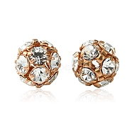 Preciosa&reg MAXIMA Crystal Stones in Settings, Czech Crystal, 719 36 001 Ball Rondelle with Chatons MAXIMA, 00030 Crystal, Rose Gold, 8mm(X-PRC-MB8-00030-RG)