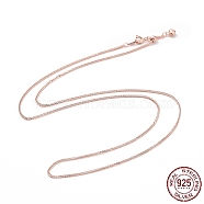 925 Sterling Silver Wheat Chains Necklace for Women, Rose Gold, 19.69 inch(50cm)(STER-I021-02A-RG)