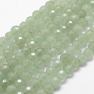 Natural Green Aventurine Beads Strands, Faceted, Round, 6mm, Hole: 1mm, about 61pcs/strand, 14.9 inch~15.1 inch(X-G-D840-29-6mm)