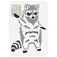 Plastic Drawing Painting Stencils Templates, for Painting on Scrapbook Fabric Tiles Floor Furniture Wood, Rectangle, Raccoon Pattern, 29.7x21cm(DIY-WH0396-258)