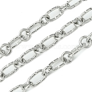 304 Stainless Steel Chains, Unwelded, with Spool, Stainless Steel Color, 12x6.5x1.5mm(CHS-Q005-04P)