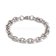 201 Stainless Steel Chunk Cable Chains Bracelet for Men Women, Stainless Steel Color, 7-1/2 inch(19cm)(X-BJEW-G618-04P-B01)