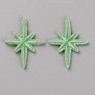 Cloth Star Self-adhesion Embroidery Sew on Appliques, Sewing Craft Decoration, Dark Sea Green, 32x24.5x2mm(PATC-G001-01A)