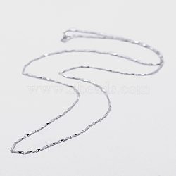 Anti-Tarnish Rhodium Plated 925 Sterling Silver Chain Necklaces, with Spring Ring Clasps, with 925 Stamp, Platinum, 18 inch(45cm)(STER-F039-12P)