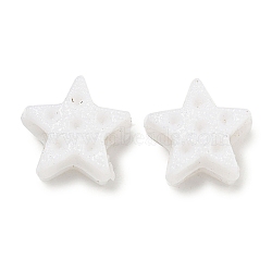 Opaque Acrylic Bead Rhinestone Settings, Star, White, 16x16x8mm, Hole: 5mm, Fit for 2mm Rhonestone, about 535pcs/500g(SACR-L007-034)