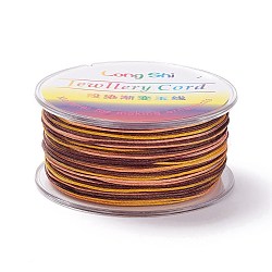 Segment Dyed Polyester Thread, Braided Cord, Colorful, 1mm, about 54.68 yards(50m)/roll(NWIR-I013-E-25)