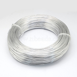 Round Aluminum Wire, Bendable Metal Craft Wire, for DIY Jewelry Craft Making, Silver, 4 Gauge, 5.0mm, 10m/500g(32.8 Feet/500g)(AW-S001-5.0mm-01)