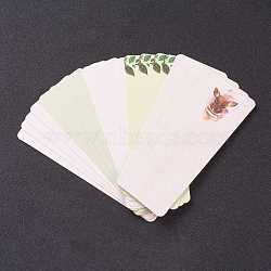 Paper Card, DIY Bookmark Card, Rectangle, Mixed Patterns, 140x49x0.5mm, Hole: 4mm, 20pcs/bag(DIY-F081-02A)