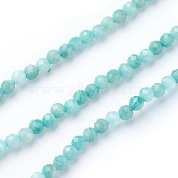 Natural Amazonite Beads Strands, Faceted, Round, 2~2.5mm, Hole: 0.5mm, about 180~200pcs/strand, 14.5~16.1 inch(37~41cm)(X-G-F619-26-2mm)