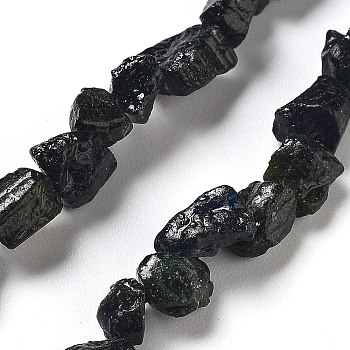 Raw Rough Natural Tourmaline Beads Strands, Nuggets, 6.5~9x5~6x3~5mm, Hole: 0.8mm, about 26~30pcs/strand, 7.48''~8.46''(19~21.5cm)