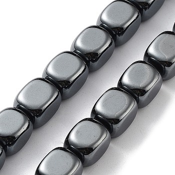 Synthetic Non-Magnetic Hematite Beads Strands, Cuboid, 10x8x8mm, Hole: 1.2mm, about 40pcs/strand, 15.94 inch(40.5cm)