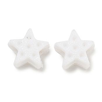 Opaque Acrylic Bead Rhinestone Settings, Star, White, 16x16x8mm, Hole: 5mm, Fit for 2mm Rhonestone, about 535pcs/500g