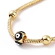 Bracelet perlé rond en émail mauvais œil avec chaînes serpent rondes en laiton pour femme(BJEW-G654-01G)-2