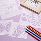 花と蝶の模様のペットの描画ステンシルと2セットの正方形(DIY-CW0001-12)-5