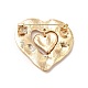 Colorful Rhinestone Double Heart Lapel Pin(JEWB-P014-06G)-2