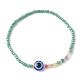 Evil Eye Resin & Glass Beaded Stretch Bracelet(BJEW-JB09491)-3