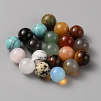 Natural & Synthetic Gemstone Round Beads, No Hole/Undrilled, Mixed Dyed and Undyed, Mixed Color, 10.5mm(FIND-WH0125-28)