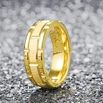201 Stainless Steel Finger Rings for Unisex, Golden, US Size 11(20.6mm)(WG511F1-03)
