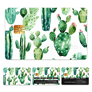 Plastic Waterproof Card Stickers, Self-adhesion Card Skin for Bank Card Decor, Rectangle, Cactus, 140x190mm(STIC-WH0032-110)