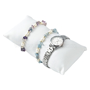 Leather Pillow Jewelry Bracelet Watch Display, White, Size: about 18cm long, 10cm wide, 6cm thick(BDIS-H015-1)