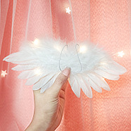 Mini Doll Angel Wing Feather, with Polyester Rope, for DIY Moppet Makings Kids Photography Props Decorations Accessories, White, 90x210mm(WG72986-03)