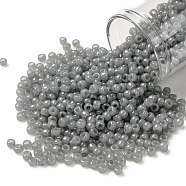 TOHO Round Seed Beads, Japanese Seed Beads, (1150) Translucent Grey, 8/0, 3mm, Hole: 1mm, about 222pcs/10g(X-SEED-TR08-1150)