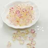 Handmade Lampwork Beads, AB Color, Lily of the Valley, Champagne Yellow, 12x8mm, Hole: 1.2mm(LAMP-CJC0008-16H)