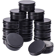 Round Aluminium Tin Cans, Aluminium Jar, Storage Containers for Cosmetic, Candles, Candies, with Screw Top Lid, Gunmetal, 5.9x2.8cm, capacity: 50ml, 20pcs/box(CON-BC0005-10B)